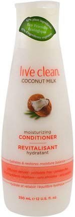 Moisturizing Conditioner, Coconut Milk, 12 fl oz (350 ml) by Live Clean, 洗澡，美容，頭髮，頭皮 HK 香港