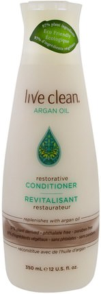 Restorative Conditioner, Argan Oil, 12 fl oz (350 ml) by Live Clean, 洗澡，美容，頭髮，頭皮 HK 香港