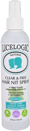LiceLogic, Clear Free Hair Nit Spray, Peppermint, 8 fl oz (236 ml) by Logic Products, 洗澡，美容，頭髮，頭皮，健康 HK 香港
