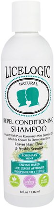 LiceLogic, Repel Conditioning Shampoo, Rosemary Mint, 8 fl oz (236 ml) by Logic Products, 洗澡，美容，頭髮，頭皮，洗髮水，護髮素 HK 香港