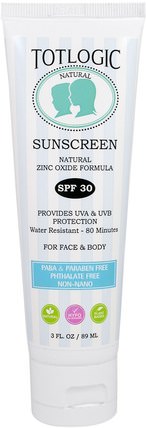 TotLogic, Sunscreen, SPF 30, 3 fl oz (89 ml) by Logic Products, 洗澡，美容，防曬霜，spf 30-45 HK 香港