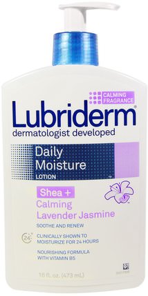 Daily Moisture Lotion, Shea + Calming Lavender Jasmine, 16 fl oz (473 ml) by Lubriderm, 洗澡，美容，潤膚露 HK 香港