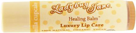 LadyBug Jane, Healing Lip Balm, Vanilla Cupcake, 0.14 oz (4 g) by LuxeBeauty, 洗澡，美容，唇部護理，唇膏 HK 香港