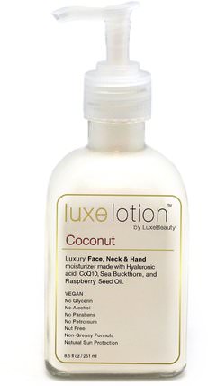 Luxe Lotion, Luxury Face, Body, & Hand Moisturizer, Coconut, 8.5 fl oz (251 ml) by LuxeBeauty, 美容，面部護理，spf面部護理 HK 香港