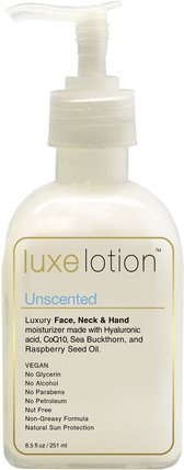 Luxe Lotion, Luxury Face, Body, & Hand Moisturizer, Unscented, 8.5 fl oz (251 ml) by LuxeBeauty, 美容，面部護理，spf面部護理 HK 香港