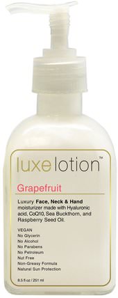 Luxe Lotion, Luxury Face, Neck & Hand Moisturizer, Grapefruit, 8.5 fl oz (251 ml) by LuxeBeauty, 美容，面部護理，spf面部護理 HK 香港
