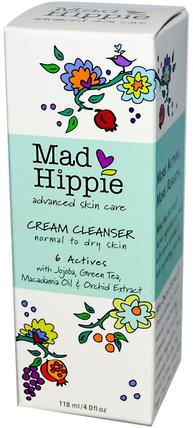 Cream Cleanser, 6 Actives, 4.0 fl oz (118 ml) by Mad Hippie Skin Care Products, 美容，面部護理，皮膚類型正常至乾性皮膚，維生素c HK 香港