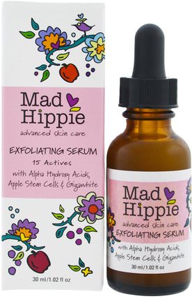 Exfoliating Serum, 1.02 fl oz (30 ml) by Mad Hippie Skin Care Products, 補充劑，褪黑激素，維生素c HK 香港