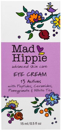 Eye Cream, 13 Actives, 0.5 fl oz (15 ml) by Mad Hippie Skin Care Products, 美容，眼霜，摩洛哥堅果面霜 HK 香港