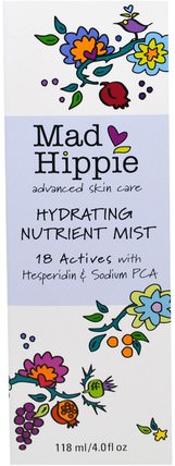 Hydrating Nutrient Mist, 4.0 fl oz (118 ml) by Mad Hippie Skin Care Products, 美容，面部護理，皮膚類型正常至乾性皮膚，維生素c HK 香港