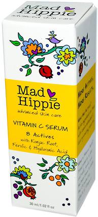Vitamin C Serum, 8 Actives, 1.02 fl oz (30 ml) by Mad Hippie Skin Care Products, 美容，透明質酸皮膚，面部護理，美白面部護理 HK 香港