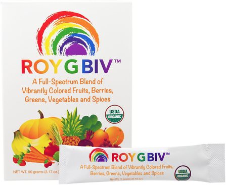ROY G BIV, Organic Concentrated SuperFood, Premium Blend, Nutrient-Rich, No GMOs, Vegetarian, 30 Packets, 3 g Each by Madre Labs, madre labs roy g biv，補充劑，超級食品 HK 香港