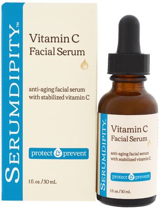 Serumdipity, Vitamin C Facial Serum, Antioxidant-Rich Skin Care, 1 fl. oz. (30 ml) by Madre Labs, madre labs面部護理，美容，皮膚類型抗衰老皮膚 HK 香港