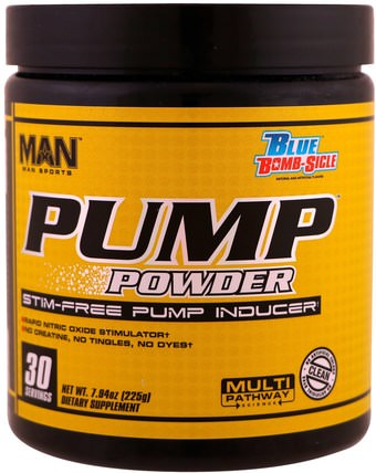 Pump Powder, Stim-Free Pump Inducer, Blue Bomb-Sicle, 7.94 oz (225 g) by MAN Sport, 健康，能量，運動 HK 香港