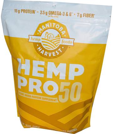 Hemp Pro 50, Plant Based Protein Supplement, 2 lbs (908 g) by Manitoba Harvest, 補充劑，efa omega 3 6 9（epa dha），大麻製品，大麻蛋白粉 HK 香港