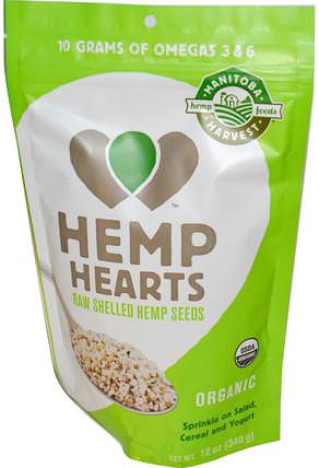 Hemp Hearts, Natural Raw Shelled Hemp Seeds, 12 oz (340 g) by Manitoba Harvest, 補充劑，efa omega 3 6 9（epa dha），大麻製品，去殼大麻種子 HK 香港