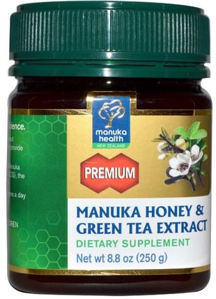 Manuka Honey & Green Tea Extract, 8.8 oz (250 g) by Manuka Health, 食物，蜂蜜，麥盧卡蜂蜜 HK 香港