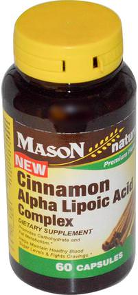 Cinnamon Alpha Lipoic Acid Complex, 60 Capsules by Mason Naturals, 健康，血糖 HK 香港