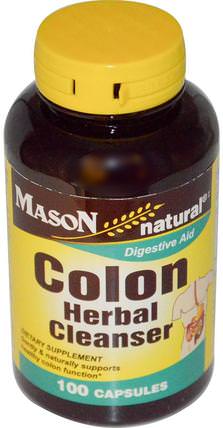 Colon Herbal Cleanser, 100 Capsules by Mason Naturals, 健康，排毒，結腸清洗 HK 香港