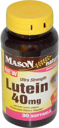 Lutein, 40 mg, 30 Softgels by Mason Naturals, 補充劑，抗氧化劑，葉黃素 HK 香港