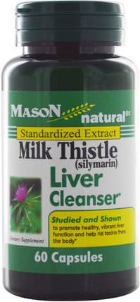 Milk Thistle (Silymarin) Liver Cleanser, 60 Capsules by Mason Naturals, 健康，排毒，奶薊（水飛薊素） HK 香港