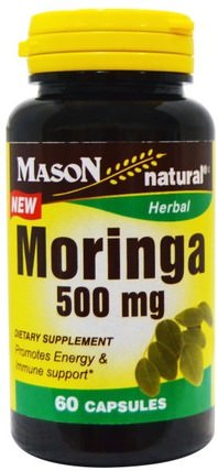 Moringa, 500 mg, 60 Capsules by Mason Naturals, 健康，感冒流感和病毒，免疫系統，草藥，辣木膠囊 HK 香港