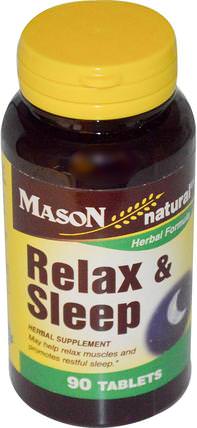 Relax & Sleep, 90 Tablets by Mason Naturals, 補充，睡覺 HK 香港