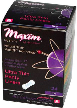 Ultra Thin Panty Liners, Natural Silver MaxION Technology, Lite, 24 Panty Liners by Maxim Hygiene Products, 洗澡，美女，女人 HK 香港