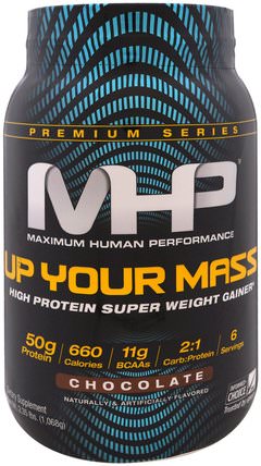Up Your Mass, High Protein Super Weight Gainer, Chocolate, 2.35 lbs (1.068 g) by Maximum Human Performance, 運動，運動 HK 香港