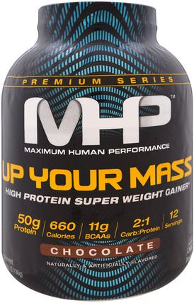 Up Your Mass, High Protein Super Weight Gainer, Chocolate, 4.71 lbs (2.136 g) by Maximum Human Performance, 運動，運動 HK 香港