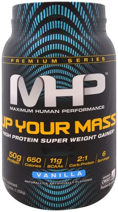 Up Your Mass, High Protein Super Weight Gainer, Vanilla, 2.33 lbs (1.056 g) by Maximum Human Performance, 運動，運動 HK 香港