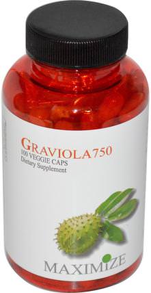 Graviola 750, 100 Veggie Caps by Maximum International, 草藥，graviola HK 香港