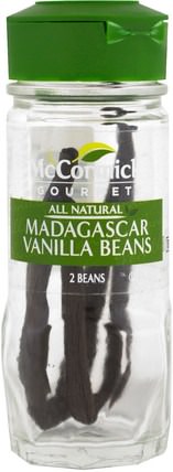 All Natural, Madagascar Vanilla Beans, 2 Beans by McCormick Gourmet, 補充劑，香草精華豆，香料和調味料 HK 香港