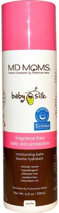 Baby Silk, Daily Skin Protection, Moisturizing Balm, Fragrance Free, 6.8 oz (200 ml) by MD Moms, 健康 HK 香港