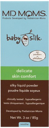 Baby Silk, Delicate Skin Comfort, Silky Liquid Powder, 3 oz (85 g) by MD Moms, 兒童健康，尿布，嬰兒爽身粉油 HK 香港