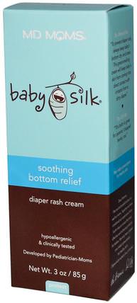 Baby Silk, Soothing Bottom Relief, Diaper Rash Cream, 3 oz (85 g) by MD Moms, 兒童健康，尿布，尿布霜 HK 香港