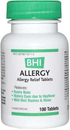 BHI, Allergy, 100 Tablets by MediNatura, 健康，過敏，過敏，補品，順勢療法過敏 HK 香港