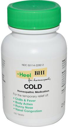 BHI, Cold, 100 Tablets by MediNatura, 健康，感冒流感和病毒，感冒和流感，補充劑，順勢療法咳嗽感冒和流感 HK 香港