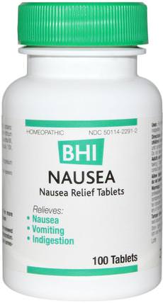 BHI, Nausea, 100 Tablets by MediNatura, 健康，噁心緩解 HK 香港