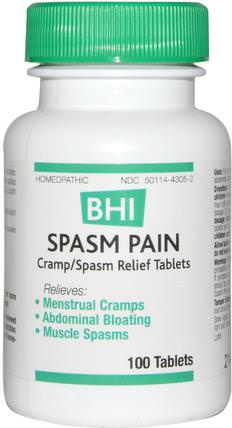 BHI, Spasm Pain, 100 Tablets by MediNatura, 健康，經前綜合症，經前期，抗疼痛 HK 香港