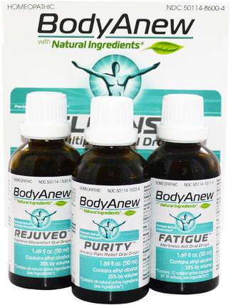 BodyAnew, Cleanse Multipack Oral Drops, 3 Bottles, 1.69 fl oz (50 ml) Each by MediNatura, 健康，膀胱，補品，順勢療法，nux vomica HK 香港