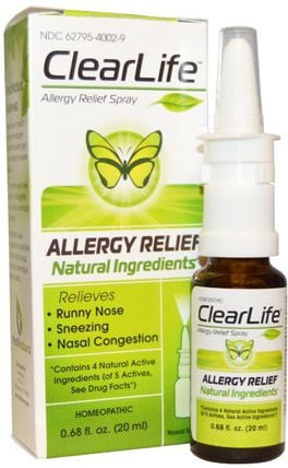 ClearLife, Allergy Relief Spray, 0.68 fl oz (20 ml) by MediNatura, 健康，鼻腔健康，鼻腔，補品，順勢療法過敏 HK 香港