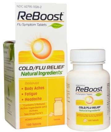 ReBoost, Cold/Flu Relief, Berry, 100 Tablets by MediNatura, 補品，順勢療法，感冒和病毒，感冒和流感 HK 香港