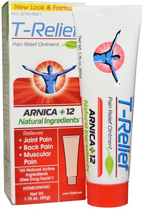 T-Relief, Pain Relief Ointment, 1.76 oz (50 g) by MediNatura, 補充劑，順勢療法緩解疼痛，medinatura t-relief HK 香港
