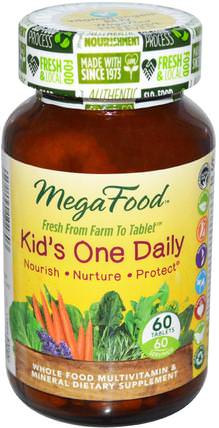 Kids One Daily, 60 Tablets by MegaFood, 維生素，多種維生素，兒童多種維生素 HK 香港