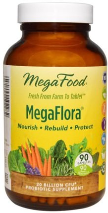 MegaFlora, 90 Capsules (Ice) by MegaFood, 補充劑，益生菌，嗜酸乳桿菌 HK 香港