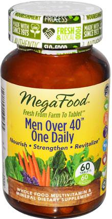 Men Over 40 One Daily, Iron Free Formula, 60 Tablets by MegaFood, 維生素，男性多種維生素，男性 HK 香港