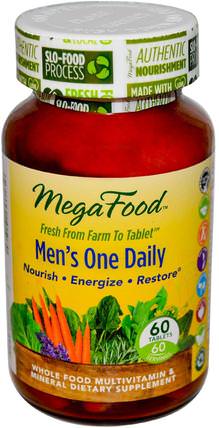 Mens One Daily, Iron Free, 60 Tablets by MegaFood, 維生素，男性多種維生素 HK 香港