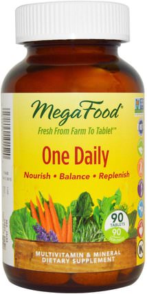 One Daily, 90 Tablets by MegaFood, 維生素，多種維生素 HK 香港