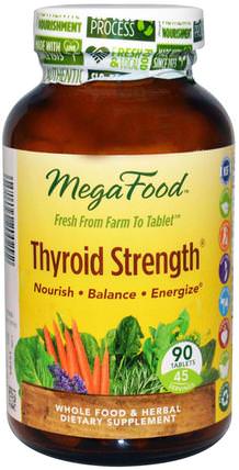 Thyroid Strength, 90 Tablets by MegaFood, 健康，甲狀腺，補品，礦物質，碘 HK 香港